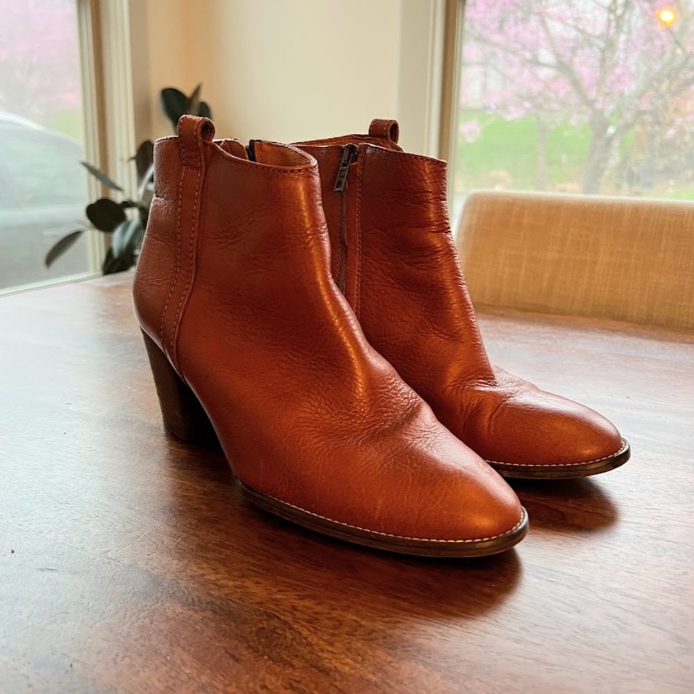 Madewell Billie Leather Cognac Boots